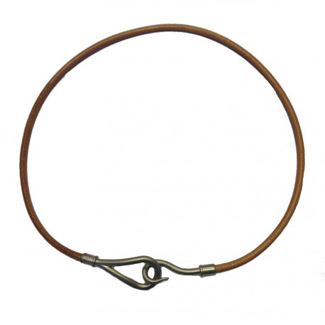 Hermes Kelly Leather Choker Necklace (Black) | Rent Hermes jewelry for  $55/month - Join Switch