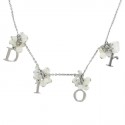 DIOR necklace in silver metal and white pearls