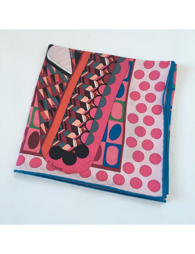 Square "Wings of silk" HERMES silk pink