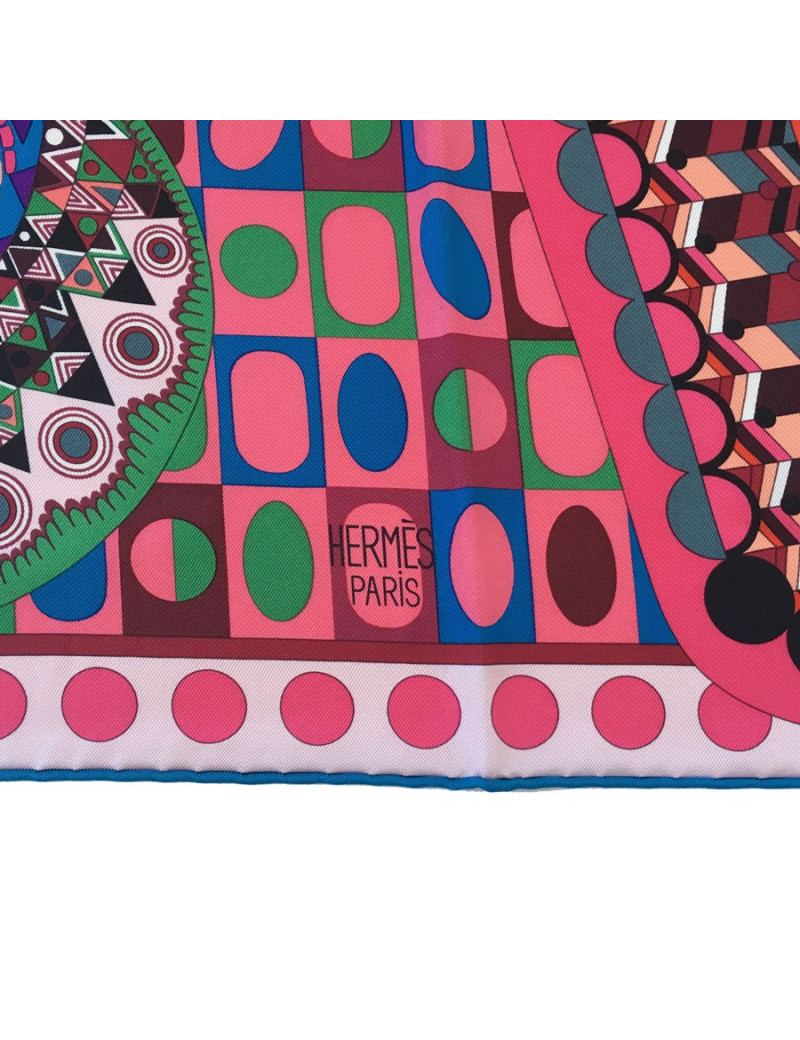 Square "Wings of silk" HERMES silk pink