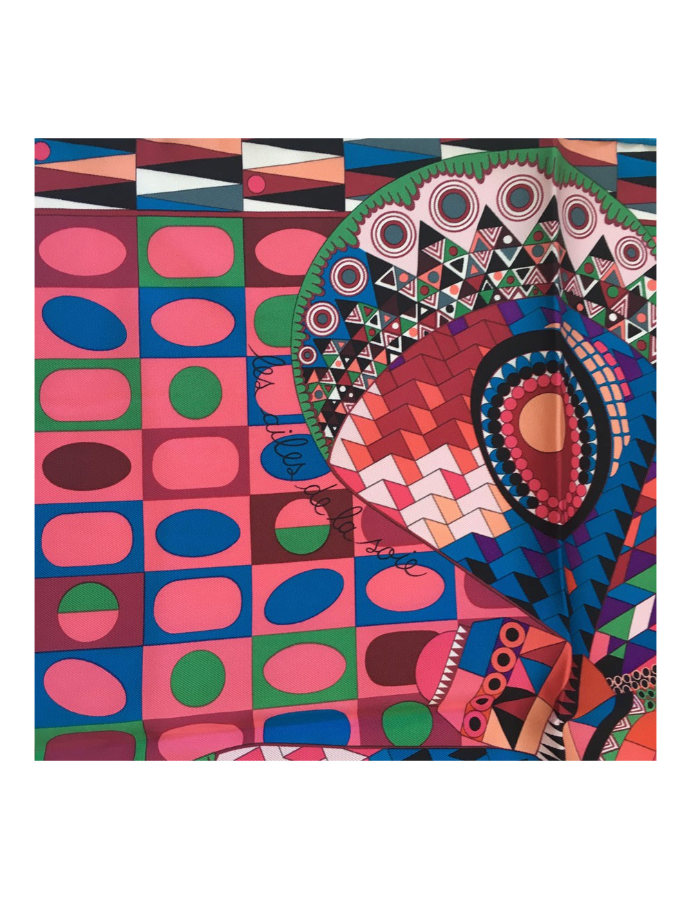 Square "Wings of silk" HERMES silk pink