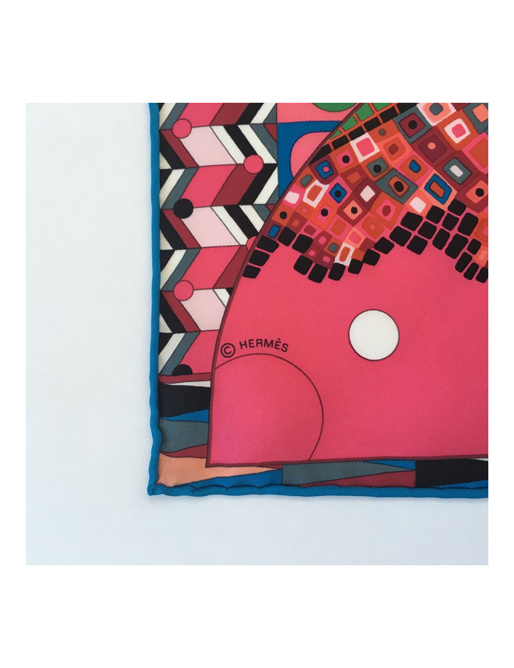 Square "Wings of silk" HERMES silk pink