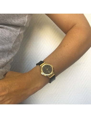 HUBLOT MDM  watch automatic in gold and black leather 2