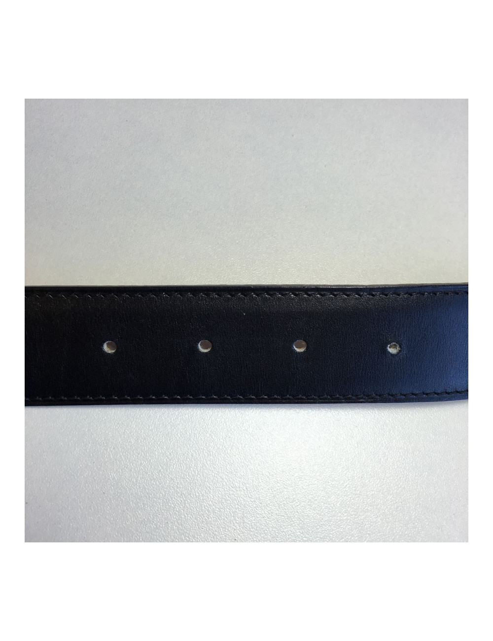 xxx Ceinture HERMES T 85 réversible en cuir box noir et cuir togo gold