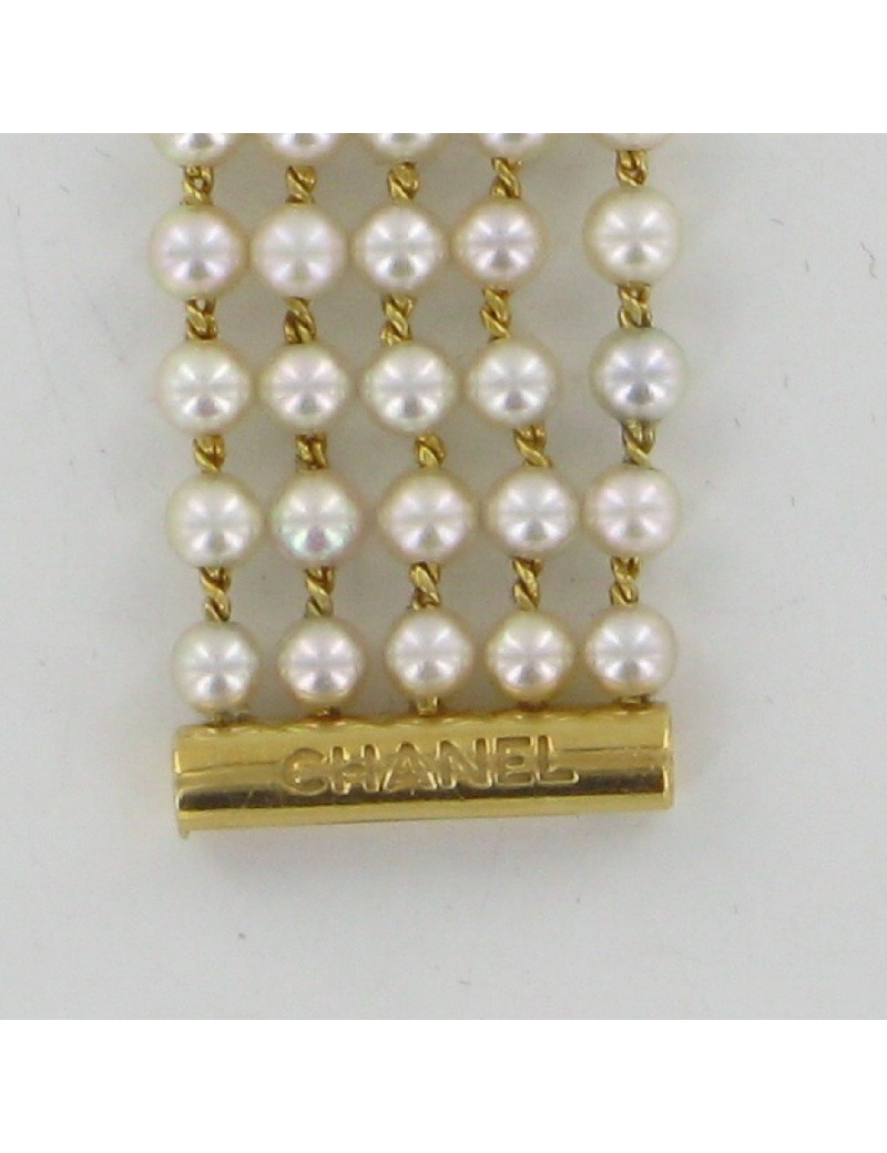 Montre Mademoiselle perles et or jaune CHANEL