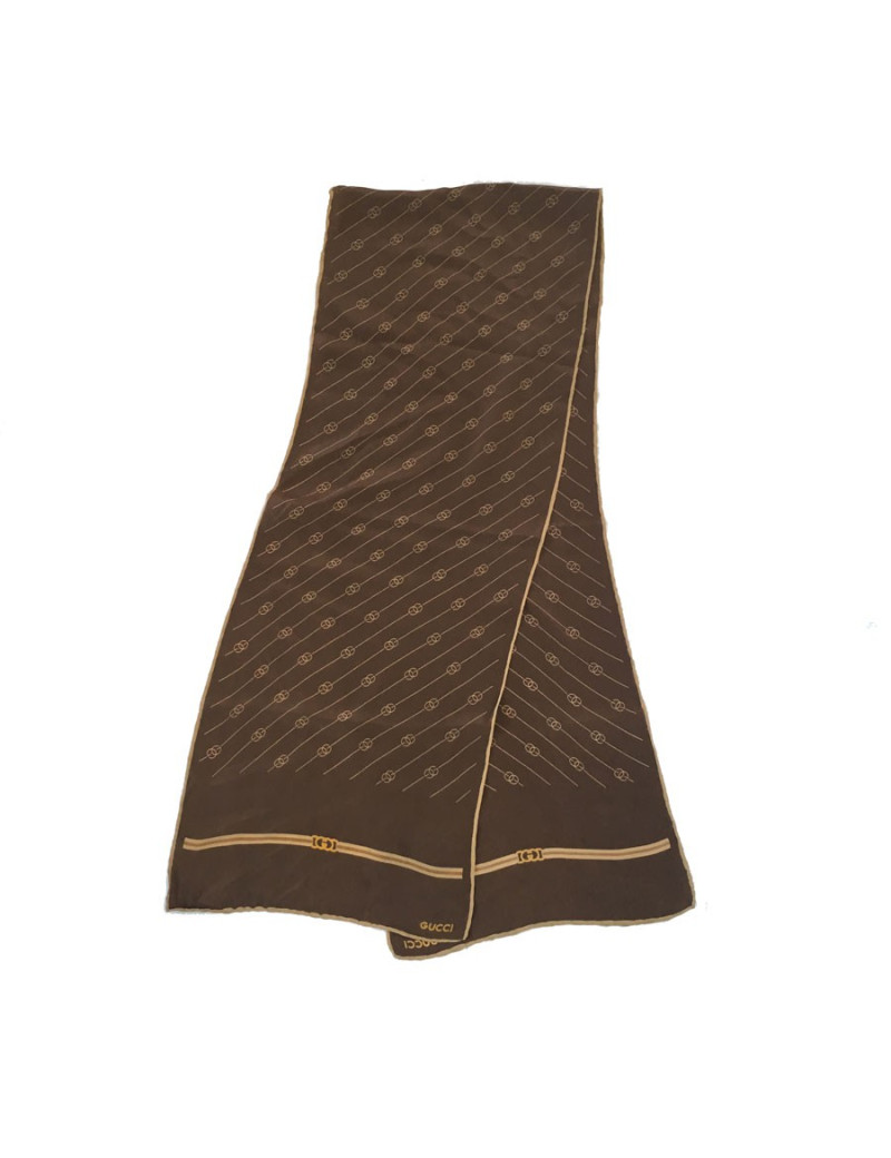 Foulard GUCCI en soie marron