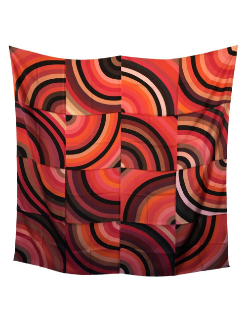 Châle HERMES "Marcelina" en soie polychrome