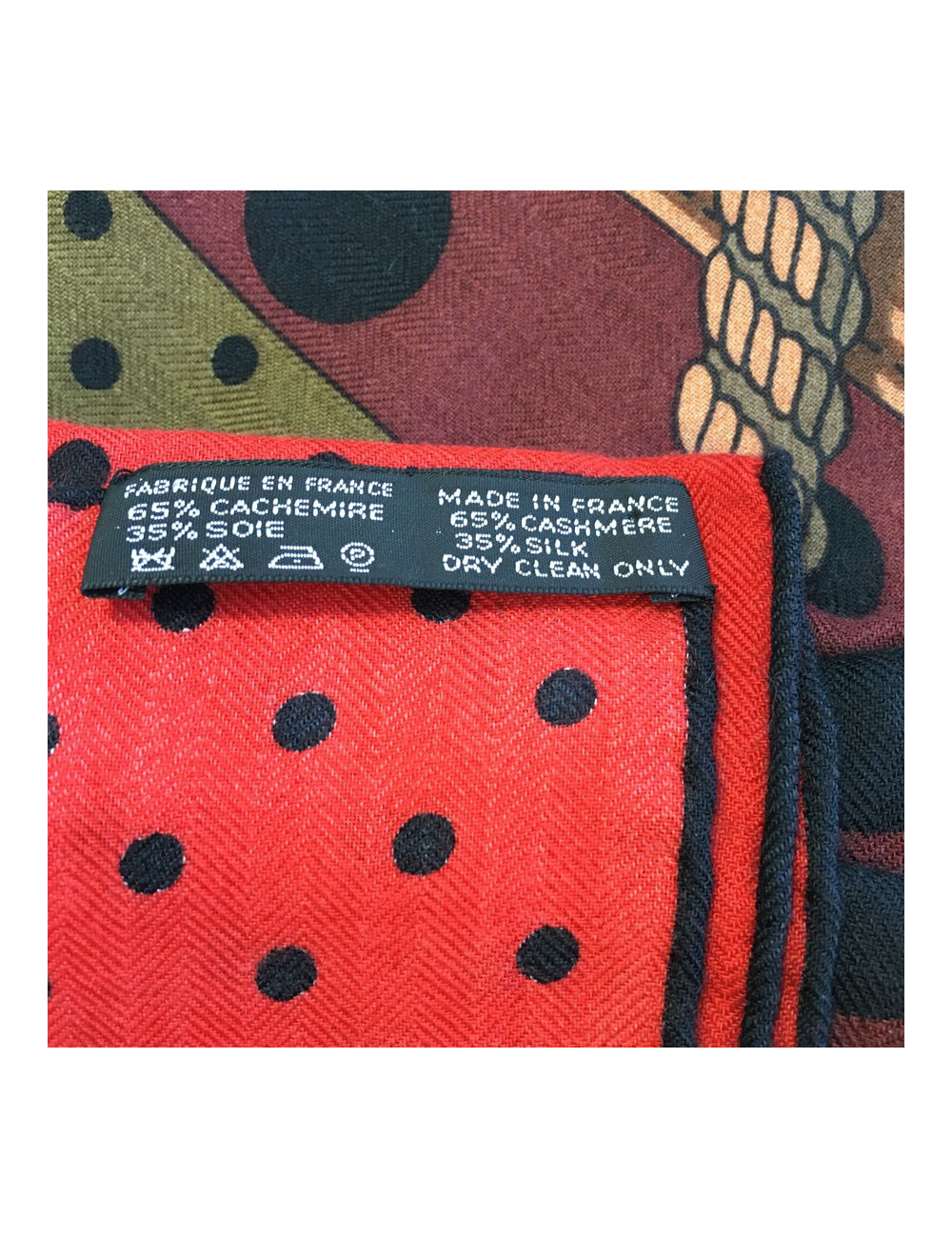 HERMES "Clic Clac à pois" shawl in cashmere and silk