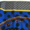 HERMES "Clic Clac à pois" shawl in black, brown and indigo xashmere and silk