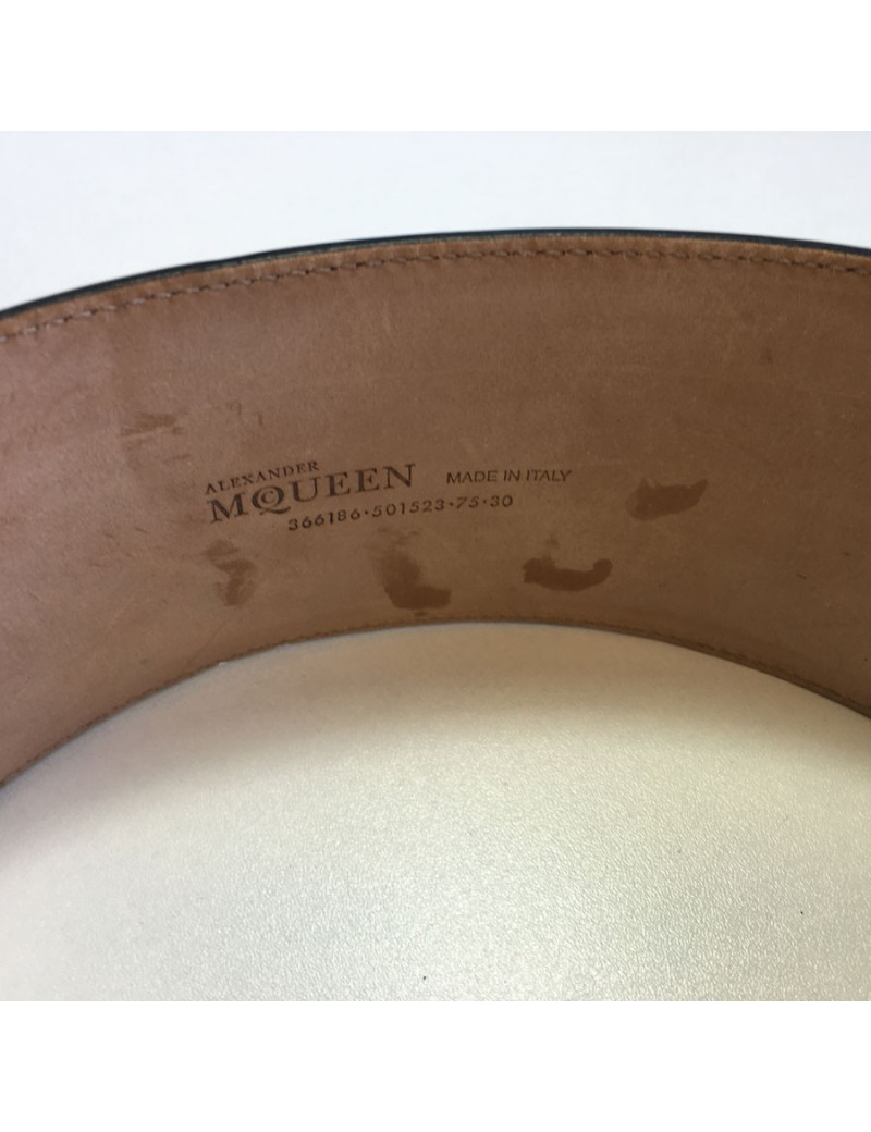 Ceinture Alexander McQUEEN en cuir verni noir T75