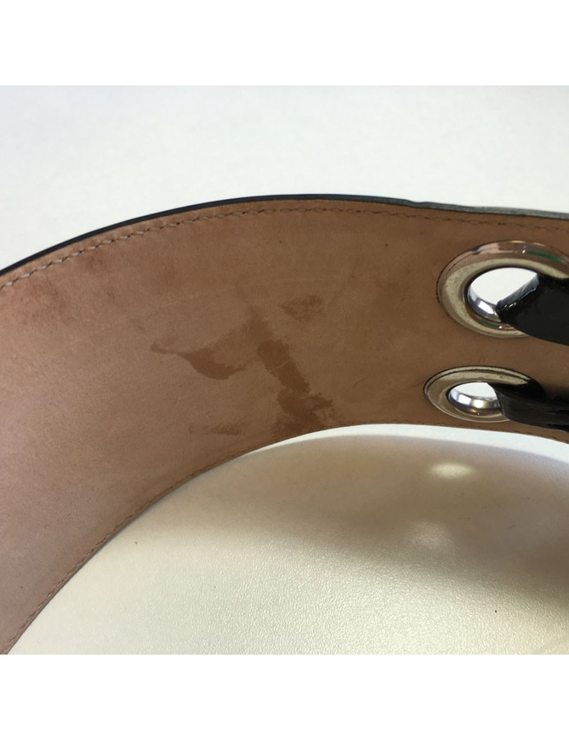 Belt Alexander McQUEEN patent leather black T75