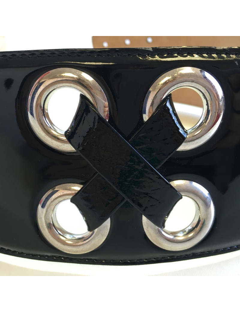 Ceinture Alexander McQUEEN en cuir verni noir T75