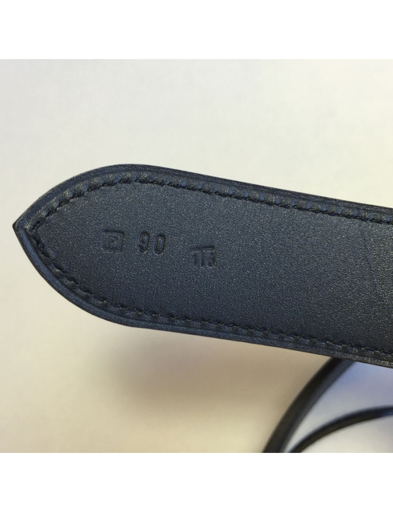 Ceinture HERMES Diane en cuir swift noir T 90 