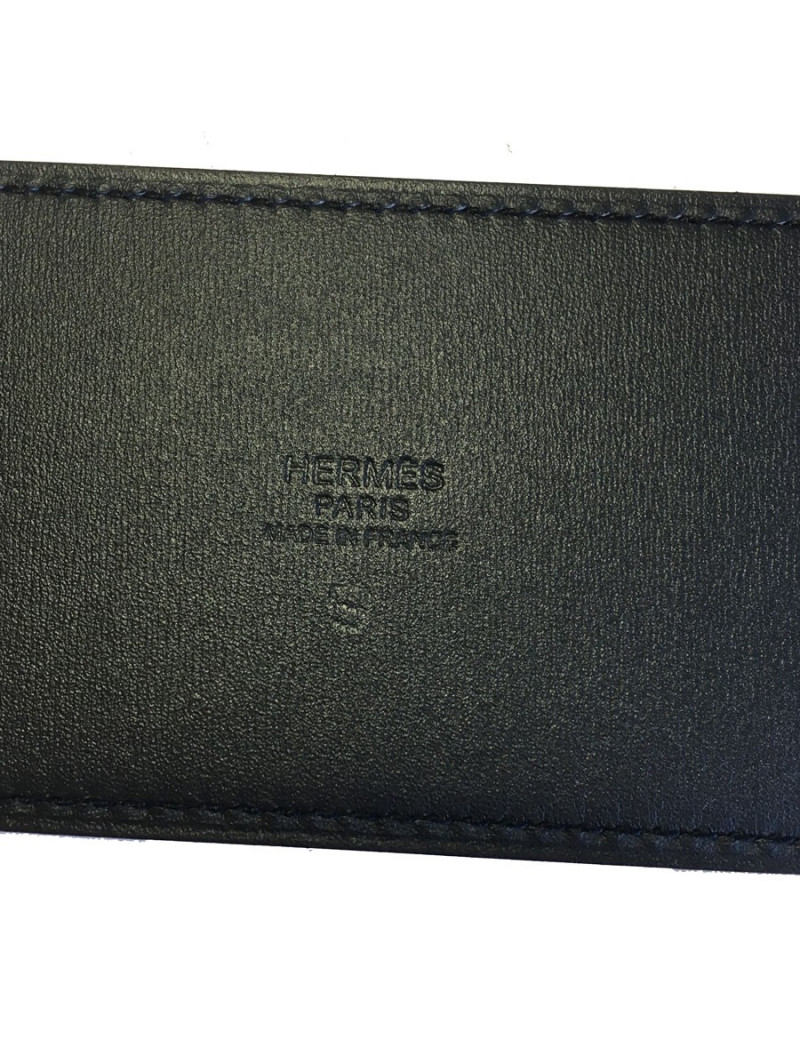 Ceinture HERMES Diane en cuir swift noir T 90 