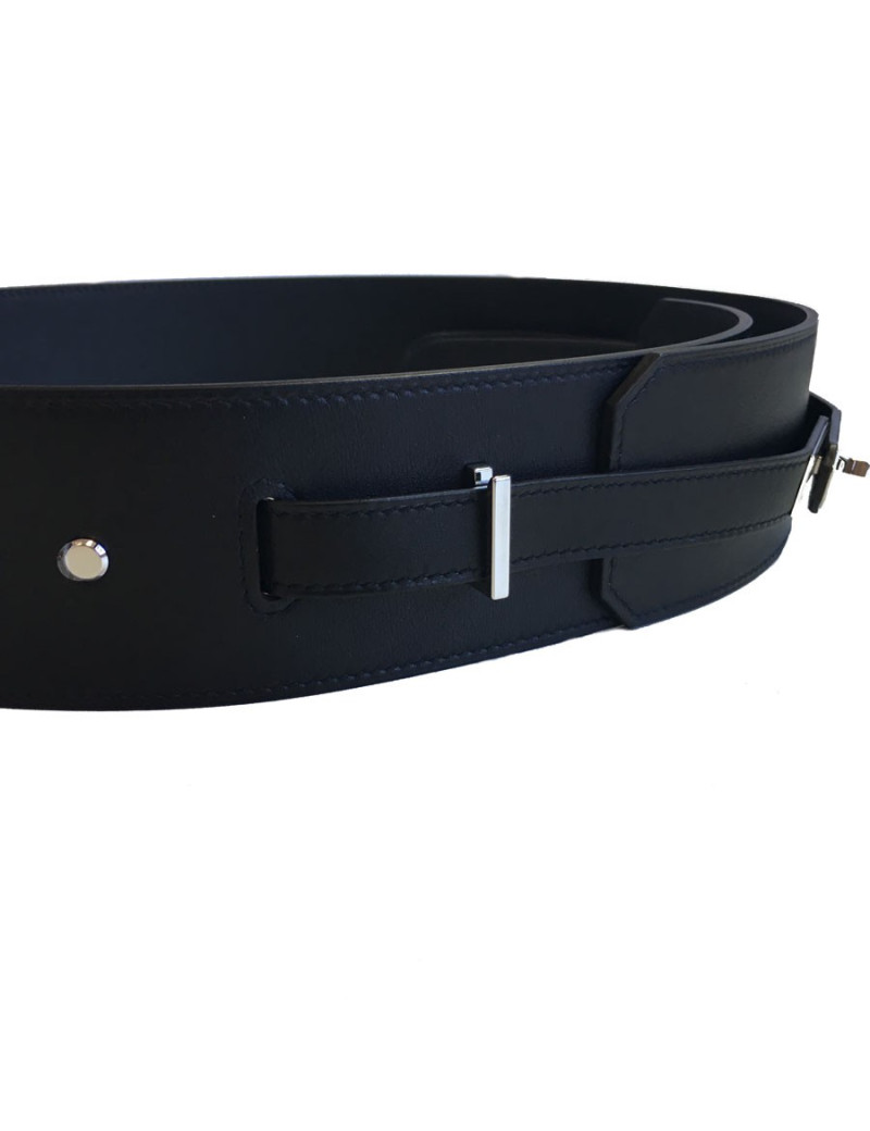 Ceinture HERMES Diane en cuir swift noir T 90 