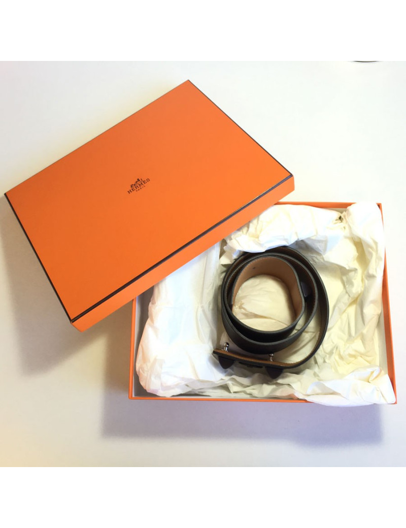 Ceinture HERMES CDC en cuir taurillon cacao t90