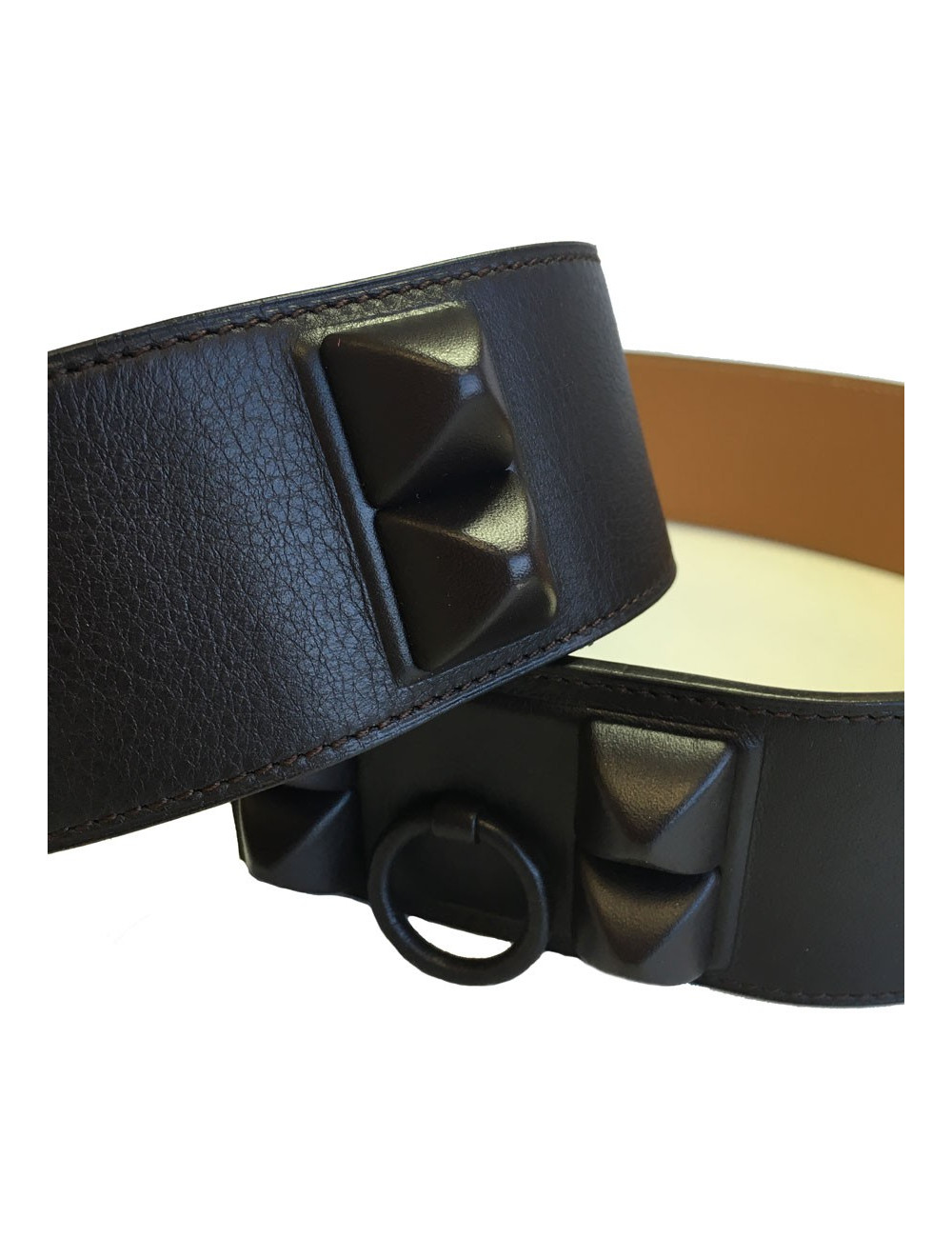 Ceinture HERMES CDC en cuir taurillon cacao t90