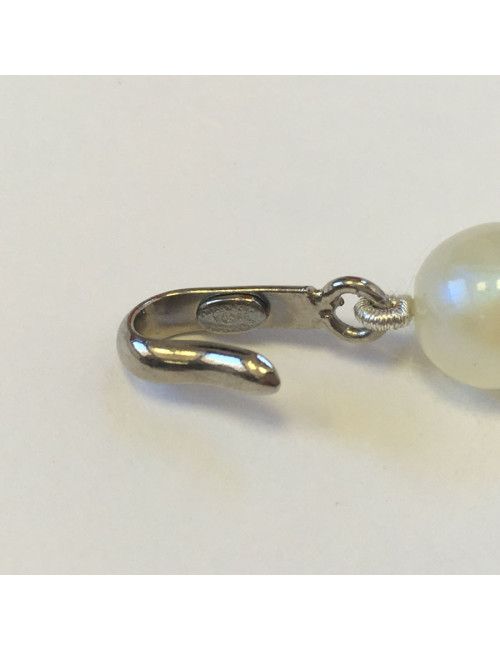 Sautoir CHANEL perles nacrées grises, mauve et beige