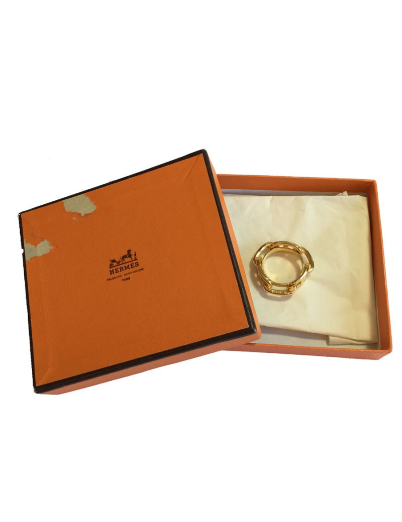 Anneau de foulard HERMES  chaîne d'ancre doré 