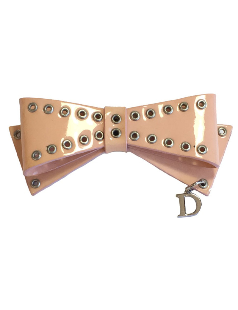 Broche noeud CHRISTIAN DIOR rose pâle