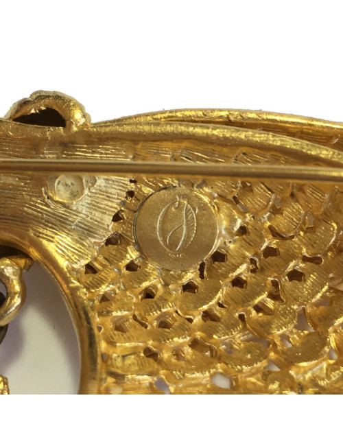 Broche noeud dorée et perle nacrée autre marque