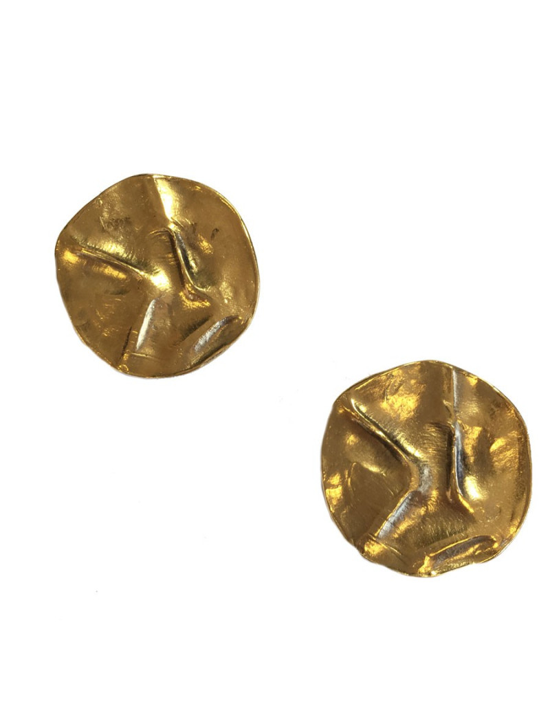 Boucles d'oreille clips YSL  SAINT LAURENT dorés vintage