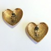 Boucles d'oreille clips YSL SAINT LAURENT coeur doré vintage