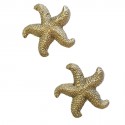 Boucles d'oreille clips YSL SAINT LAURENT étoile dorée