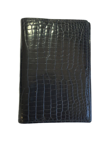 Couverture d'agenda HERMES en crocodile porosus noir