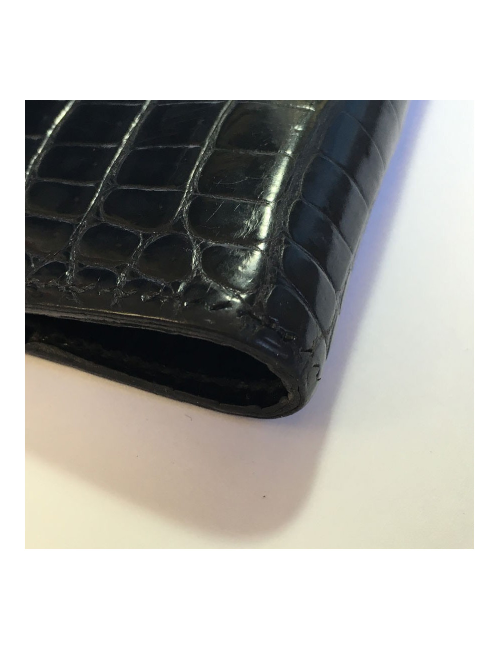 Couverture d'agenda HERMES en crocodile porosus noir