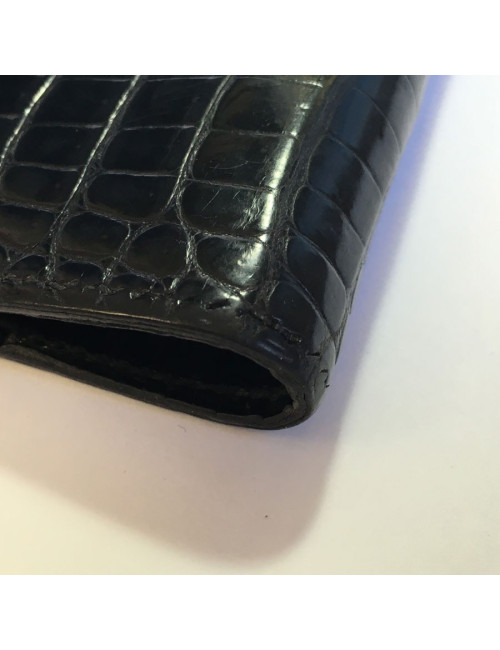 HERMES Agenda cover in black porosus crocodile leather