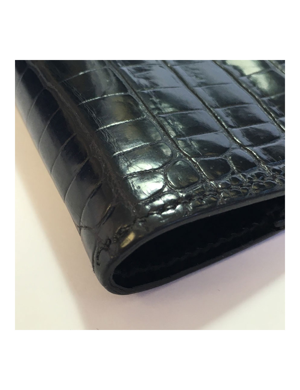 HERMES Agenda cover in black porosus crocodile leather