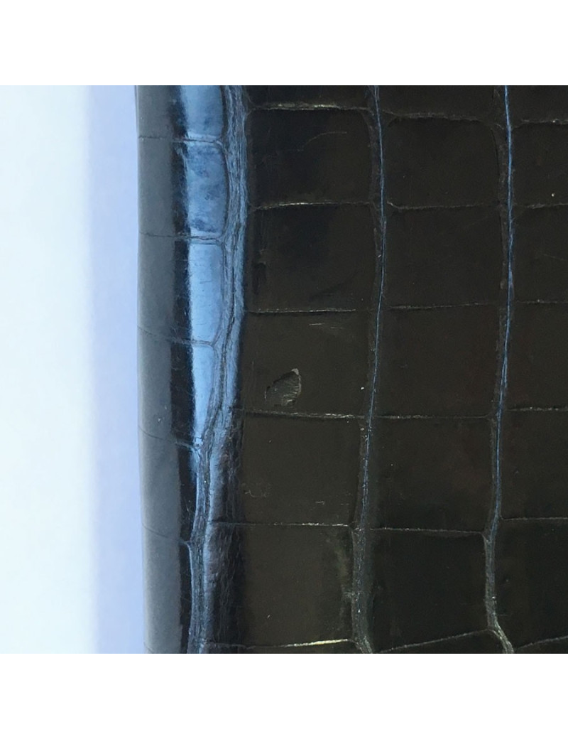 Couverture d'agenda HERMES en crocodile porosus noir