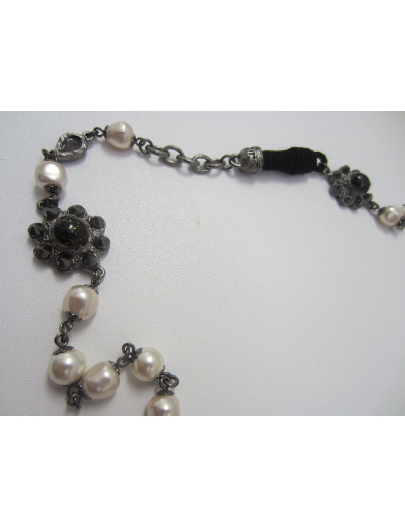 Sautoir long noir Pompon CHANEL