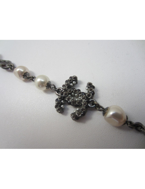 Sautoir long noir Pompon CHANEL