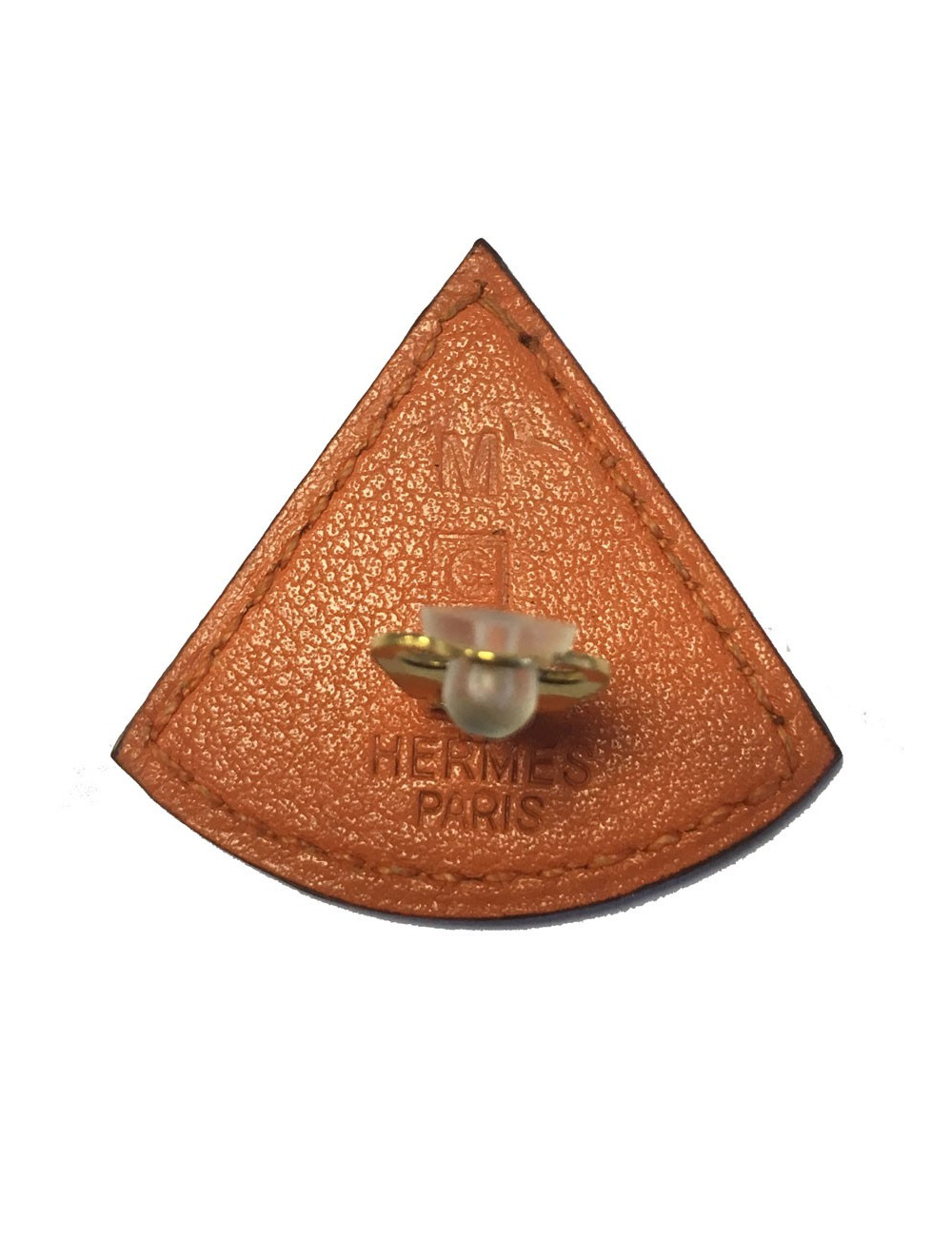 Clips HERMES orange leather earrings