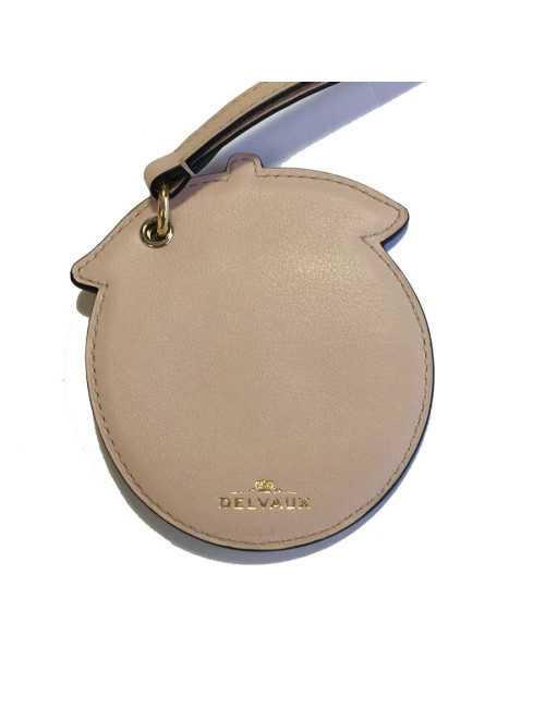 DELVAUX masked keyholder in green and pink leather