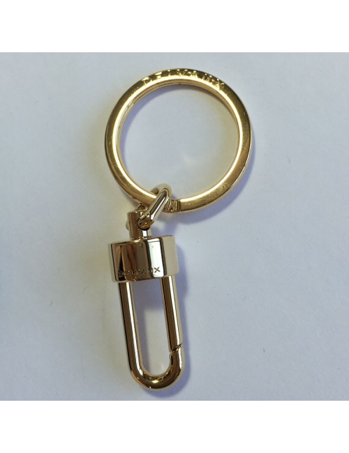 DELVAUX masked keyholder in green and pink leather