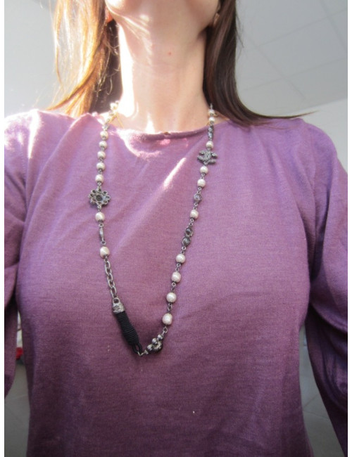 Sautoir long noir Pompon CHANEL