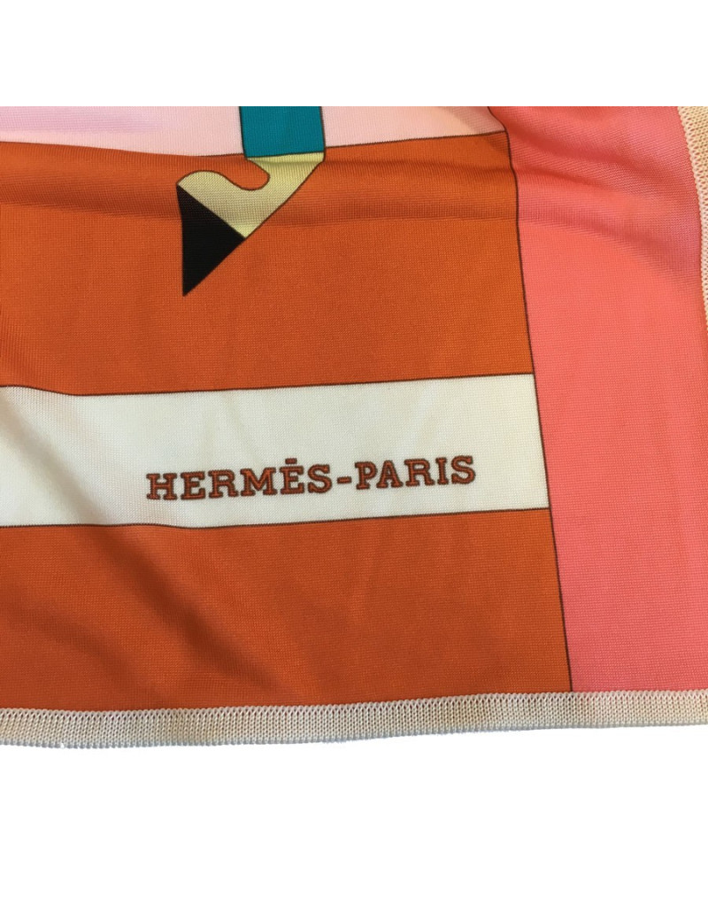 xxx Carré HERMES "Rocabar" en soie multicolore