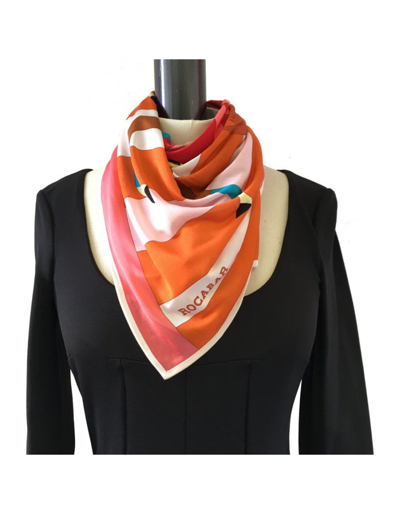 xxx Carré HERMES "Rocabar" en soie multicolore