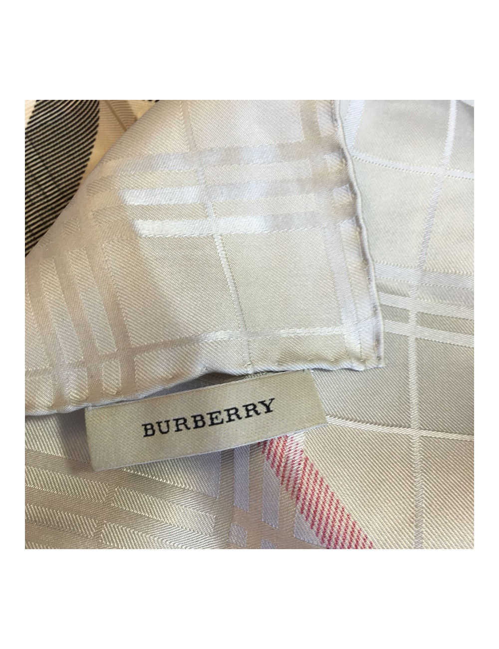 Foulard BURBERRY en soie taupe
