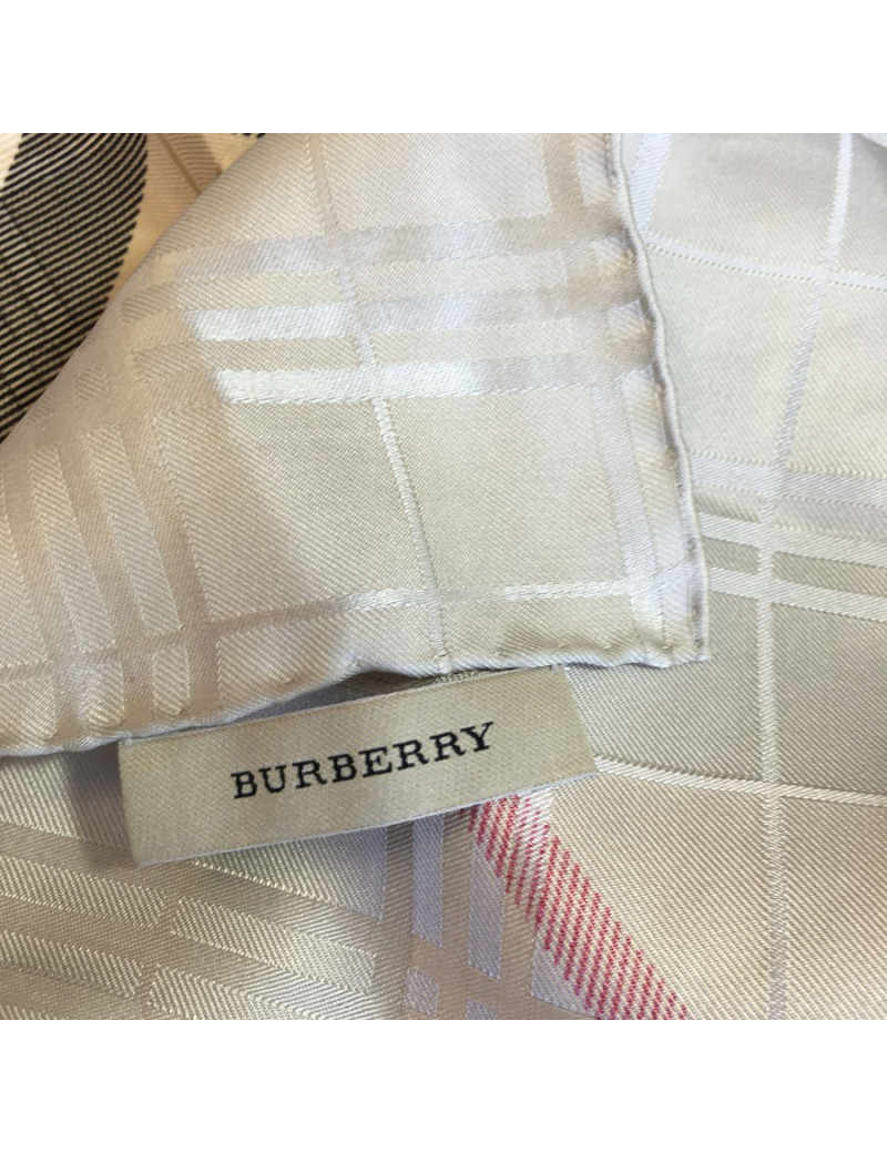 Foulard BURBERRY en soie taupe