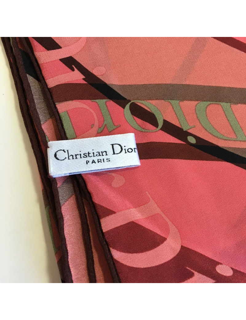 Foulard CHRISTIAN DIOR en soie rose