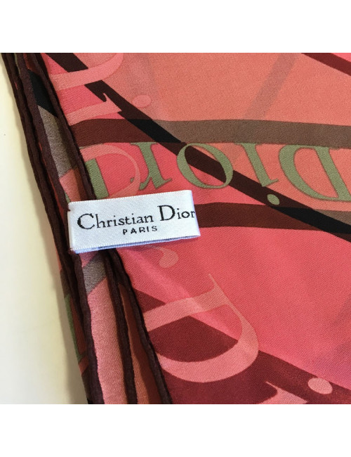 Foulard CHRISTIAN DIOR en soie rose
