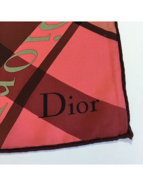 CHRISTIAN DIOR silk scarf pink