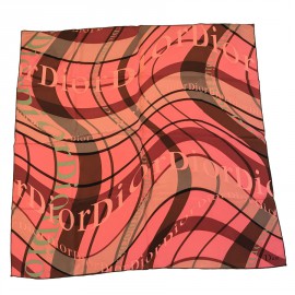 CHRISTIAN DIOR silk scarf pink