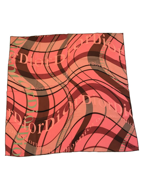 Foulard CHRISTIAN DIOR en soie rose