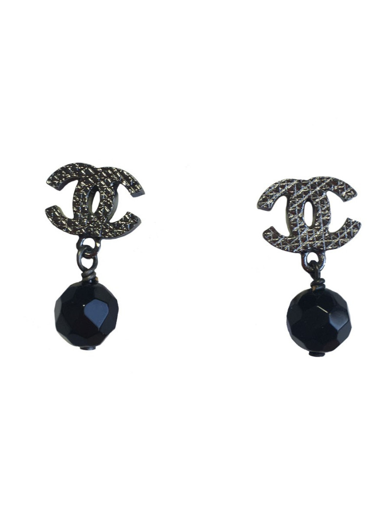 Clous d'oreilles ruthénium CHANEL
