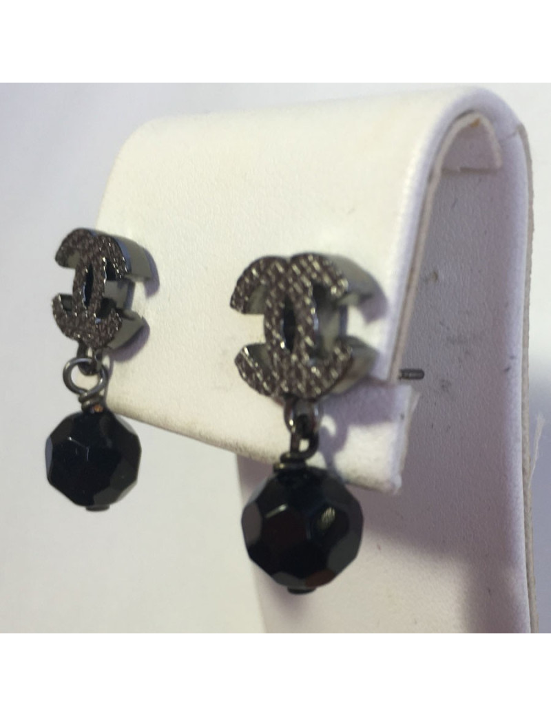 Clous d'oreilles ruthénium CHANEL